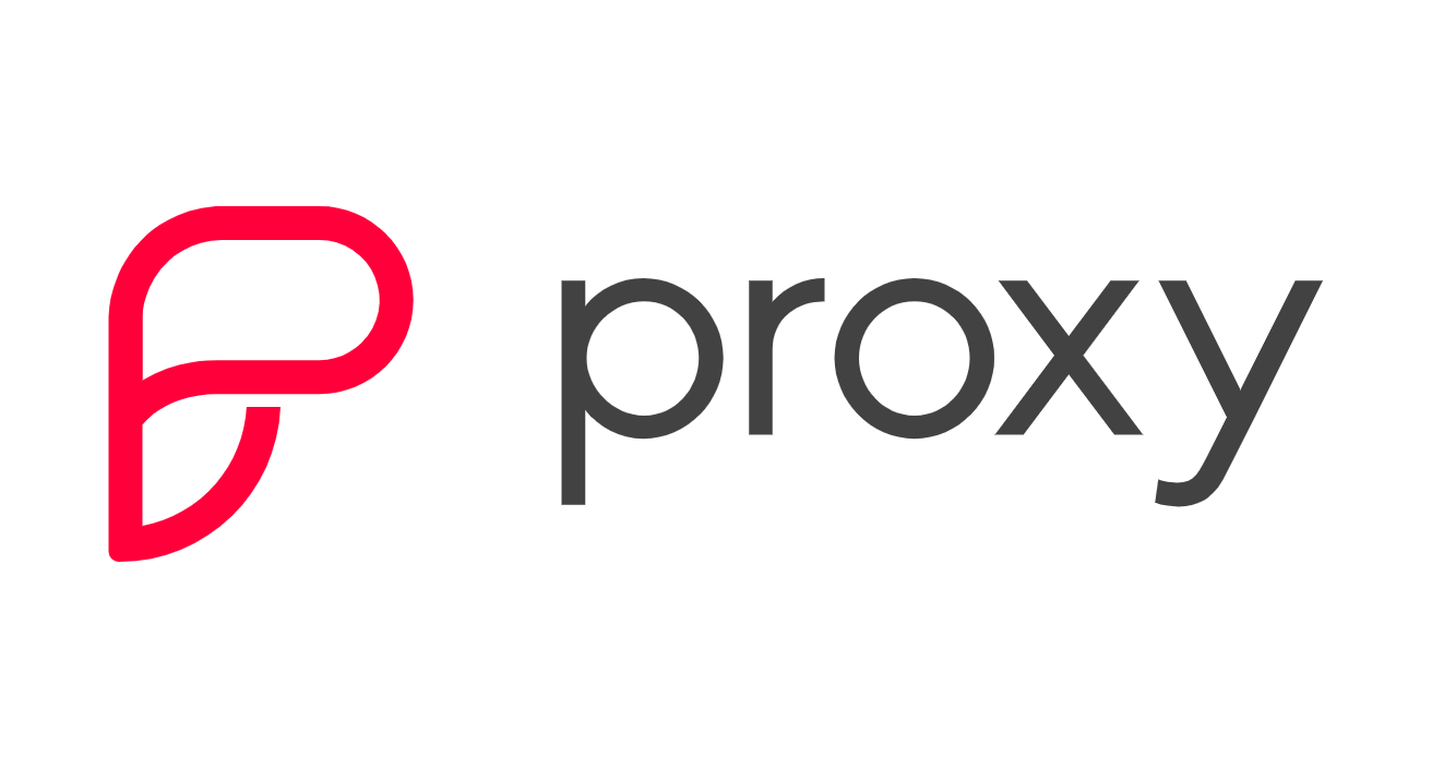 white background, red and black proxy logo